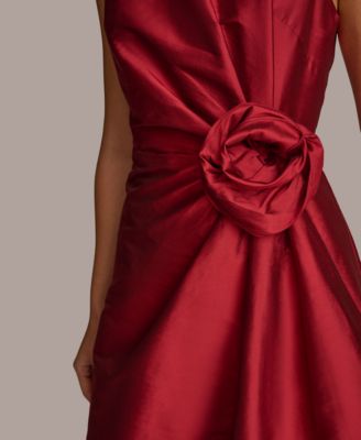 knee length dresses for ladies Long Sleeve Wrap Satin Midi Dress | Shirt Dress main image 1