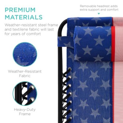 Set of 2 Zero Gravity Lounge Chair Recliners for Patio, Pool w/ Cup Holder Tray