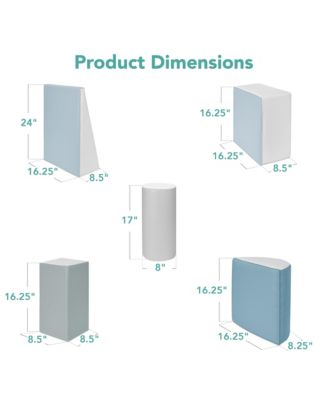 5-Piece Kids Climb and Crawl Soft Foam Block Playset Structures for Child Development