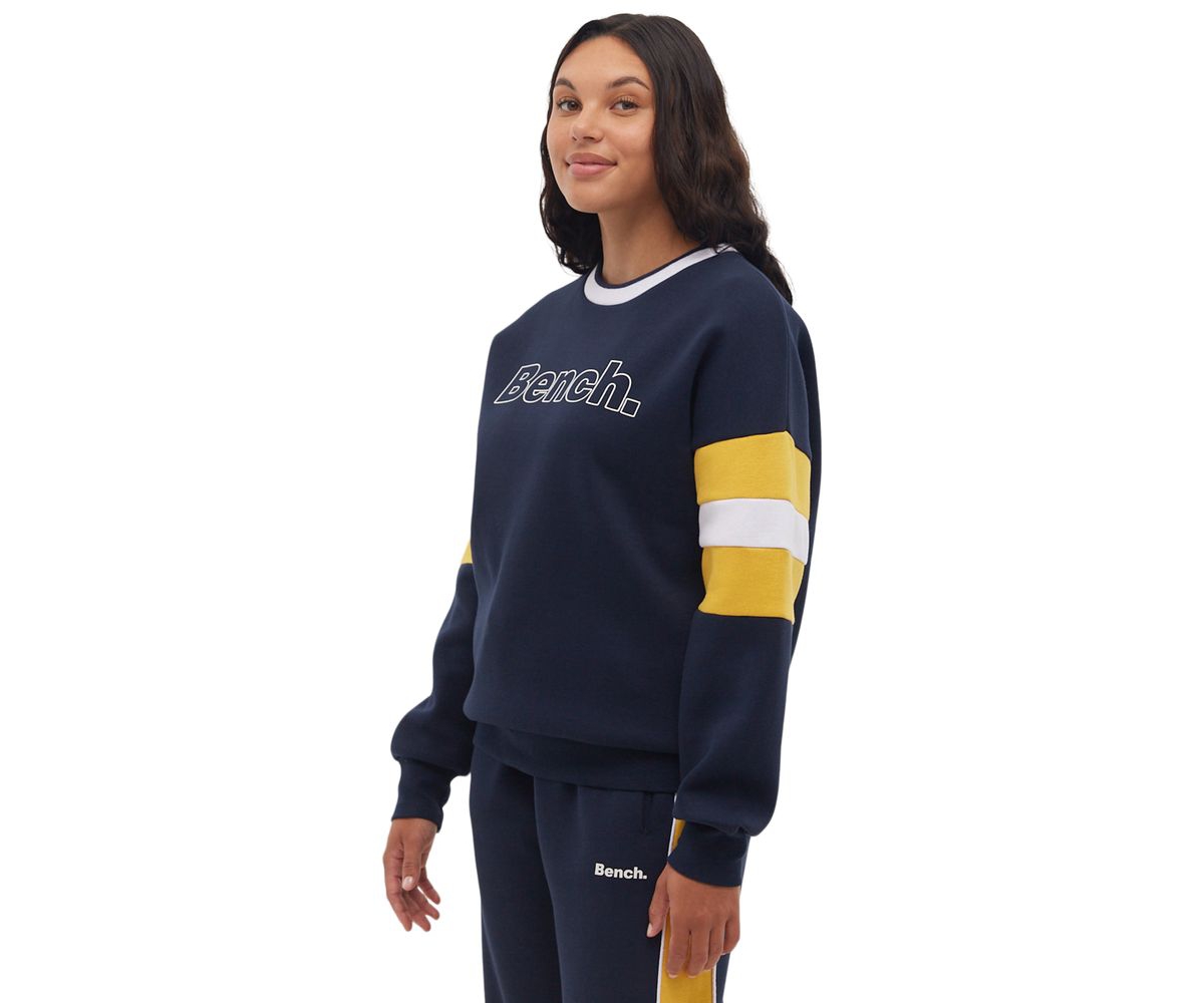 Bench Dna Women's Hendra Stripe Sleeve Crew Neck Sweatshirt