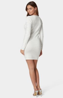 Women's Bold Shoulder Sparkle Sweater Dress
