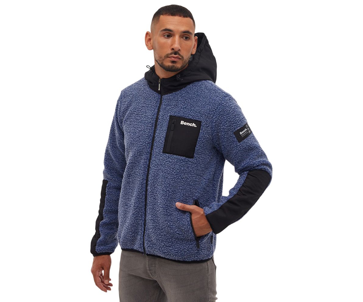 Bench Dna Men's Marezi Single Patch Pocket Zip-Up Sherpa