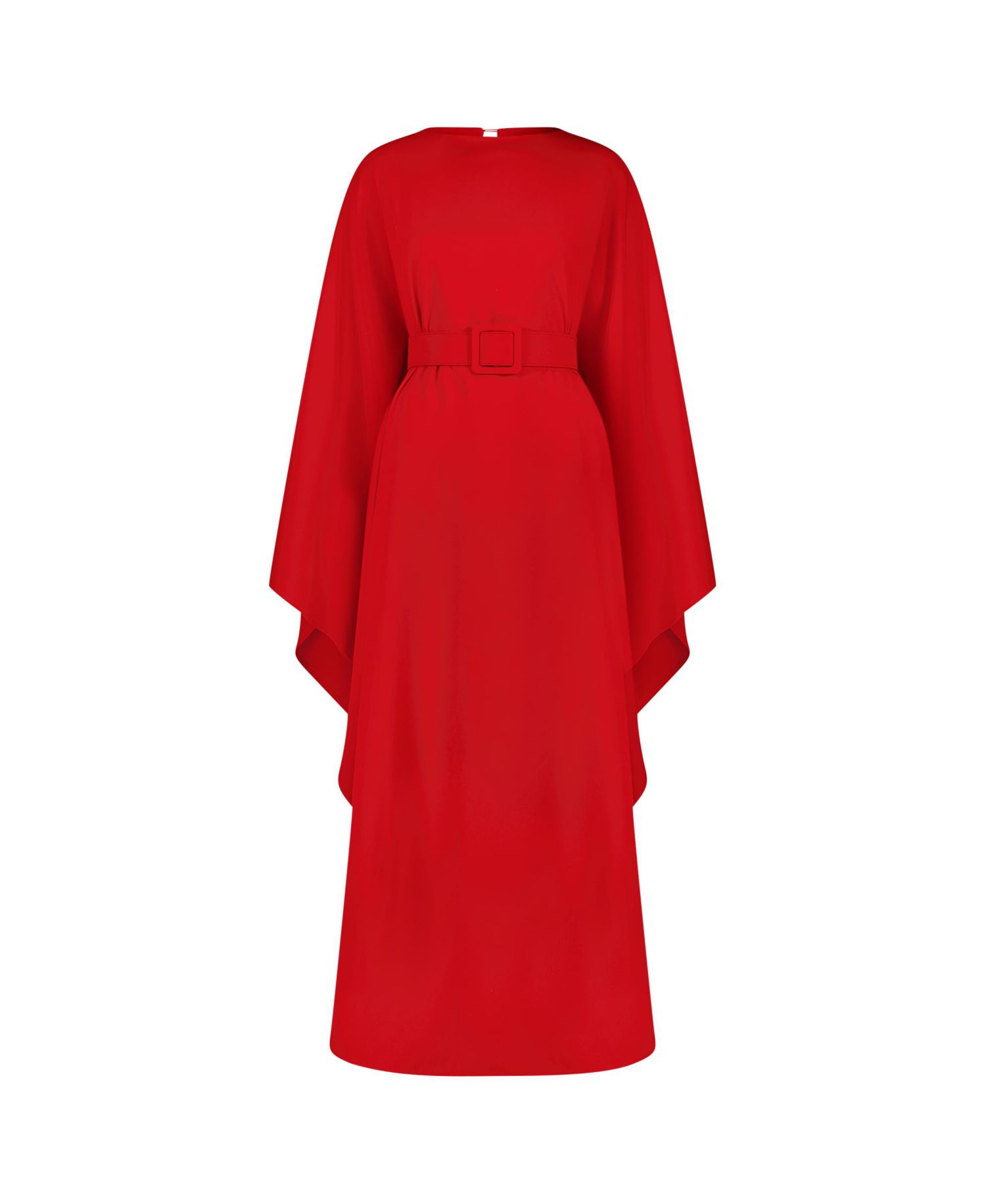 Women's Crepe Boat Neck Belt Detail Shawl Gown