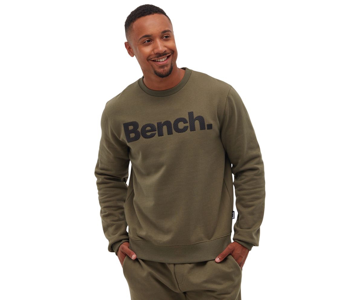 Men's Tipster Perforated Logo Crew Neck Sweatshirt - Khaki
