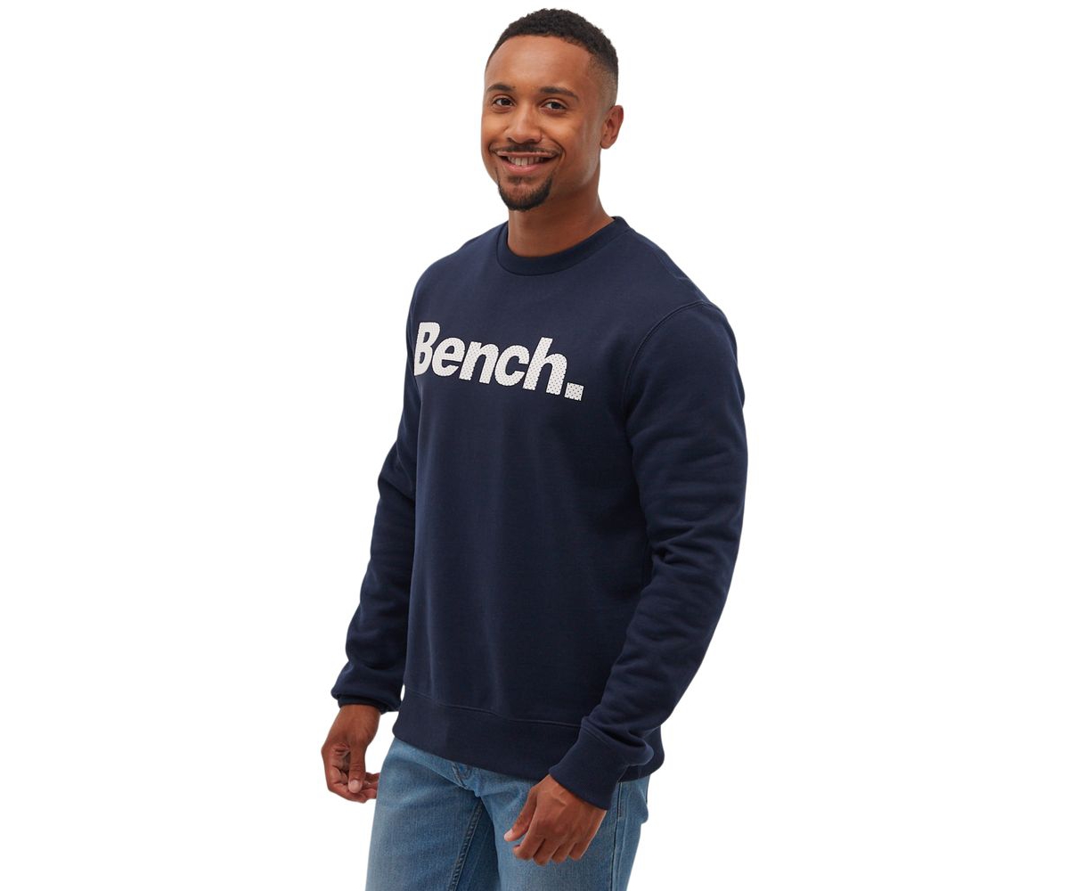 Bench Dna Men's Tipster Perforated Logo Crew Neck Sweatshirt