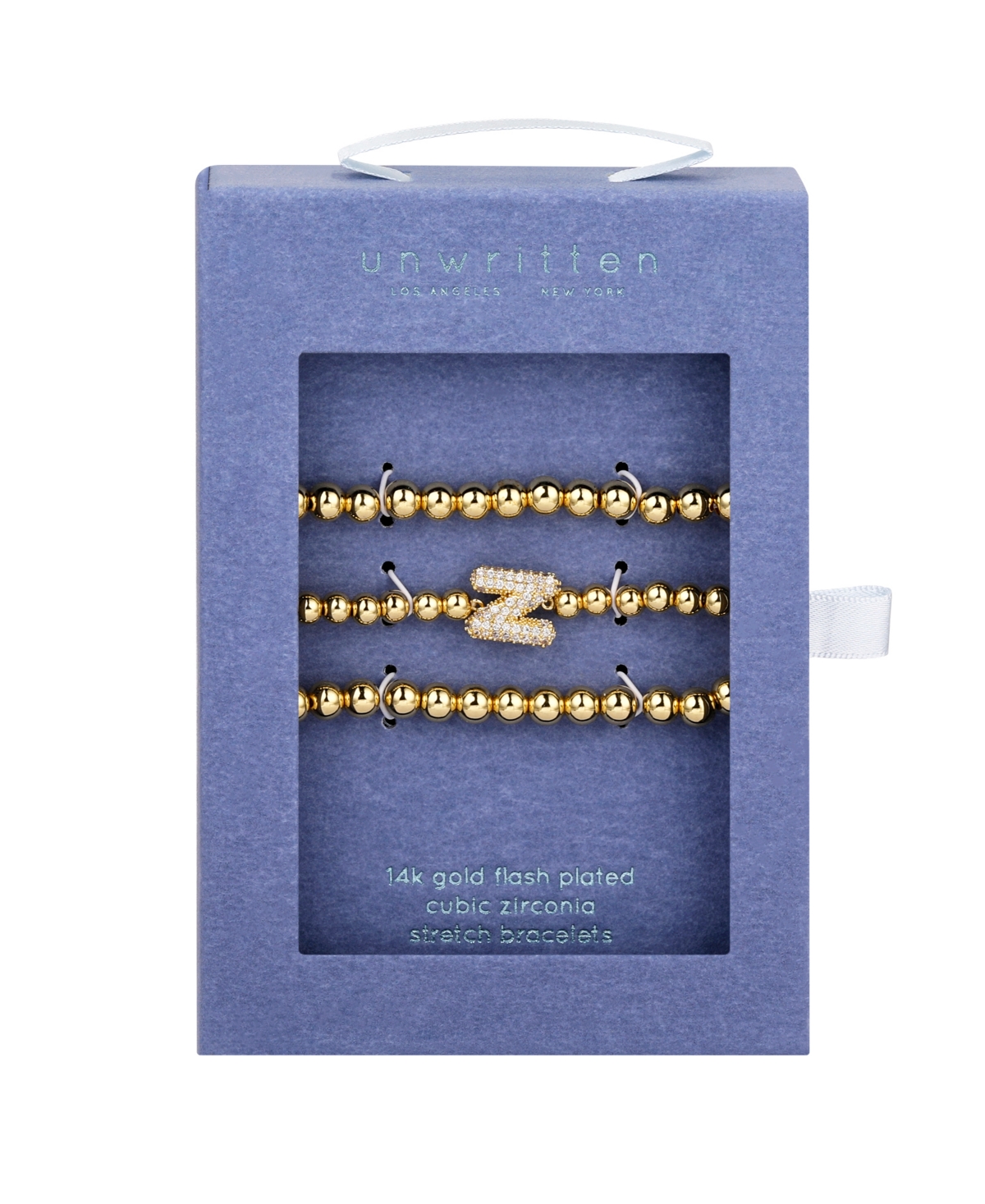 Unwritten Cubic Zirconia Bubble Initial Stretch Bracelet Set
