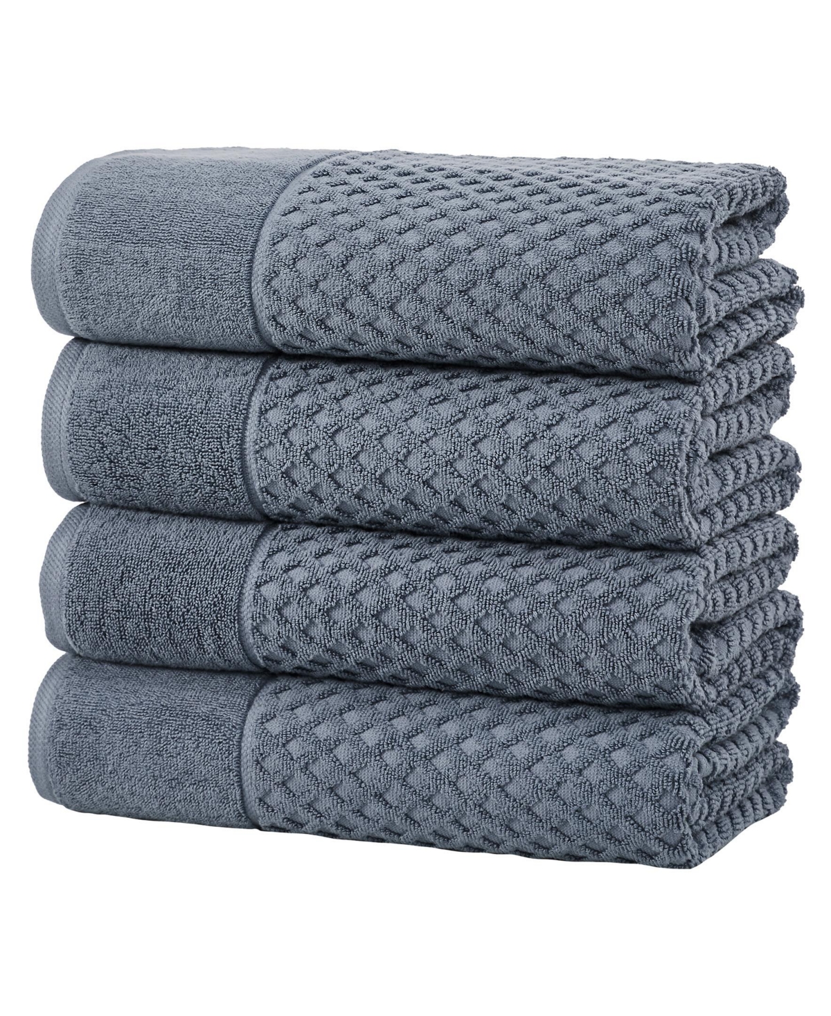 Linery & Co. Quick-Drying Cotton Diamond Waffle Textured -Piece Bath Towel Set