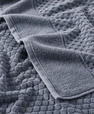 Quick-Drying Cotton Diamond Waffle Textured 4-Piece Bath Towel Set