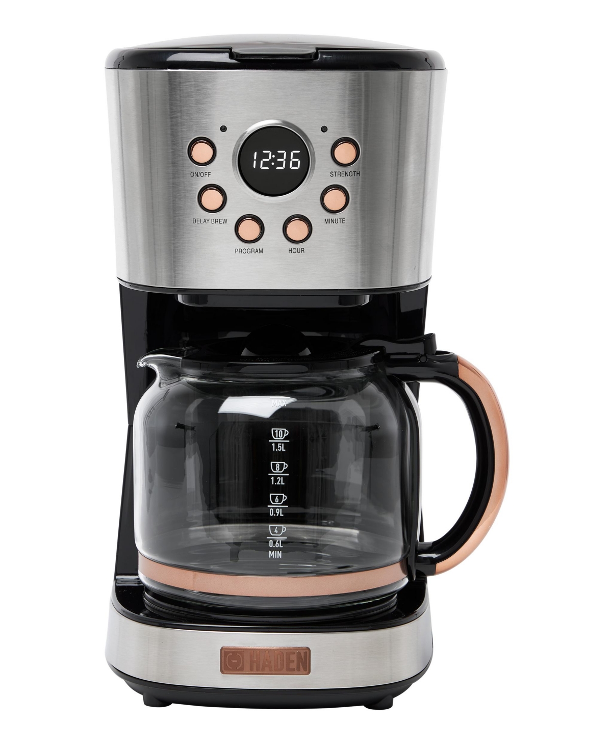 Haden Programmable 12-cup Coffee Maker In Stainless Steel,copper