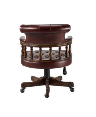 Viktor Traditional Genuine Leather Executive Chair with Nailhead Trims