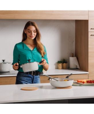 Leo Glints Nonstick Recycled Aluminum Stockpot 8", 3qt. With Glass Lid