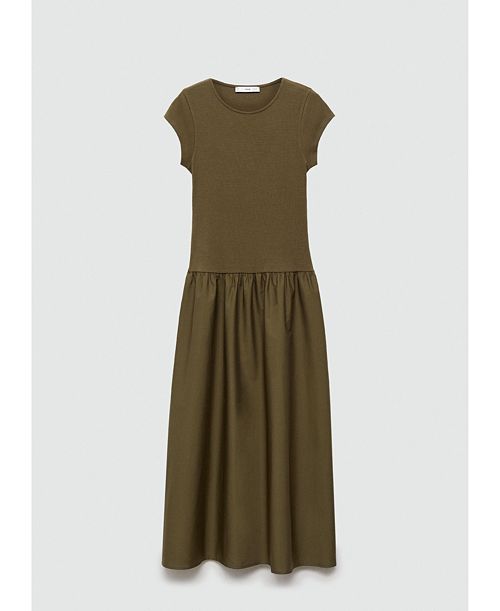 alfani MANGO Women's Ruffled Hem Flared Dress Women's Fashion Shoes & Accessories