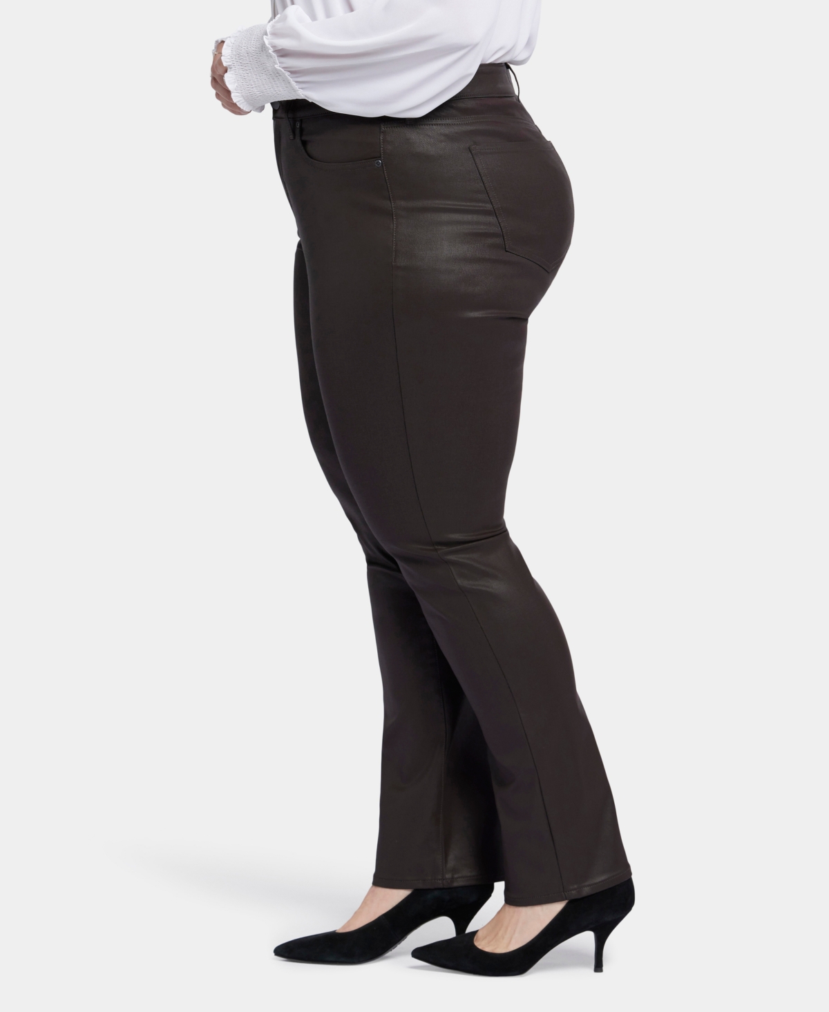 Nydj Marilyn Straight Jean In Cordovan Coated