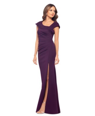 Women's Asymmetric-Neck Side-Slit Gown