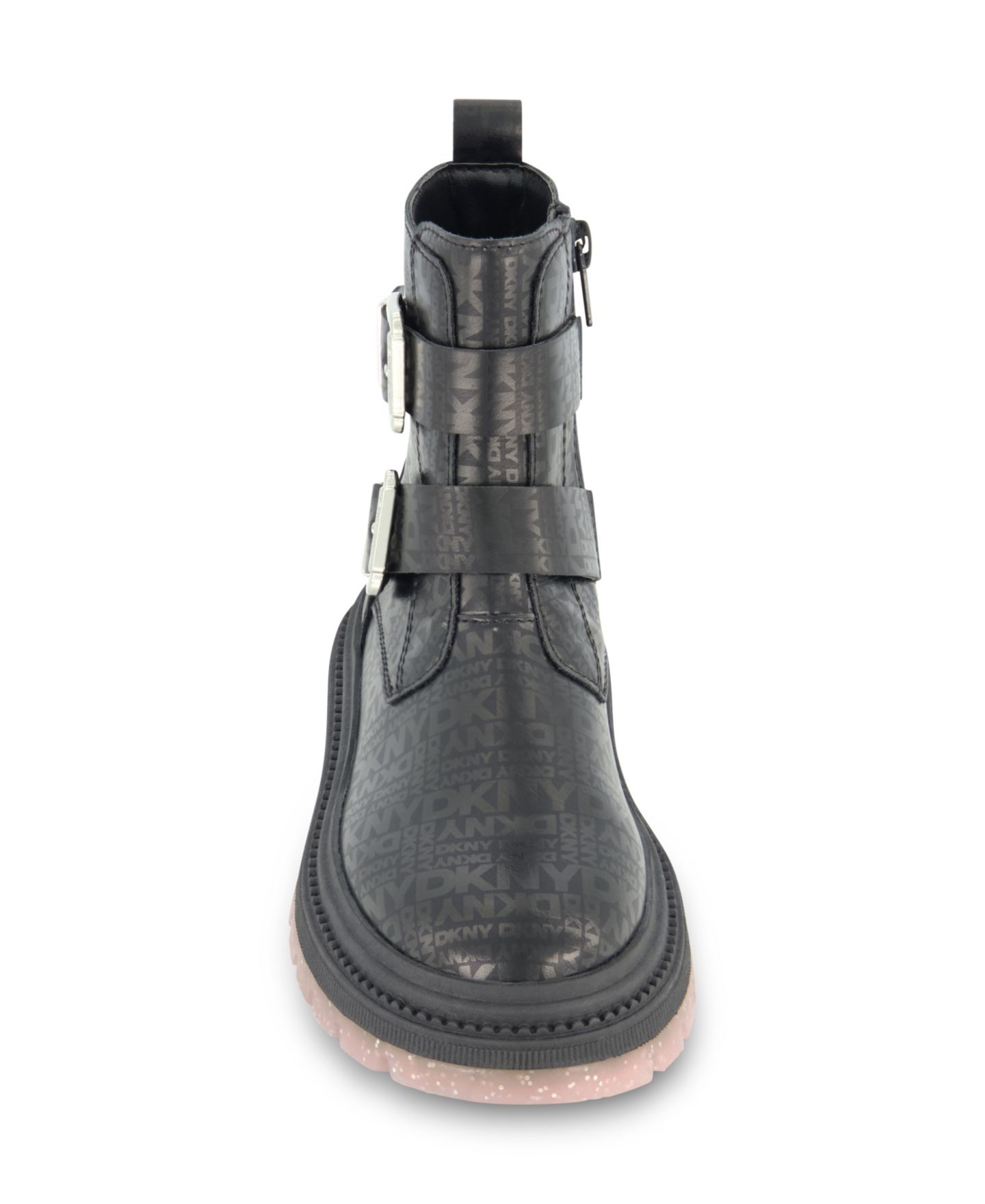 Ботинки DKNY Crissa Buckles Lug Boot для девочек, цвет: Чёрный / Розовый — фото 5