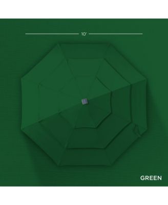 10ft 3-Tier Solar Patio Umbrella w/ 24 LED Lights, Tilt Adjustment, Easy Crank