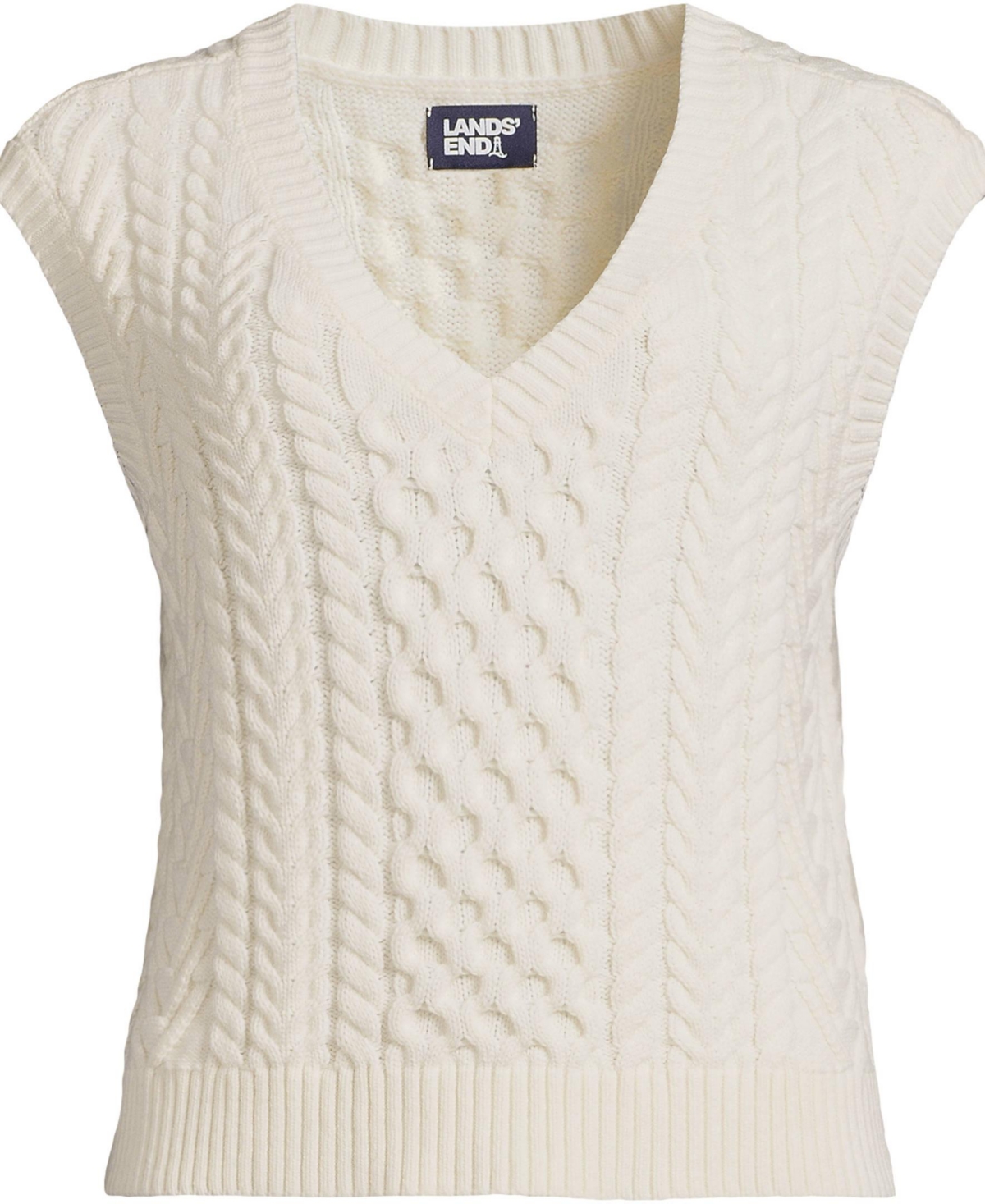 Lands' End Women's Cable Vest Sweater