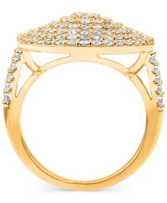 Diamond Concentric Circle Cluster Statement Ring (1 ct. t.w.) in 14k Gold