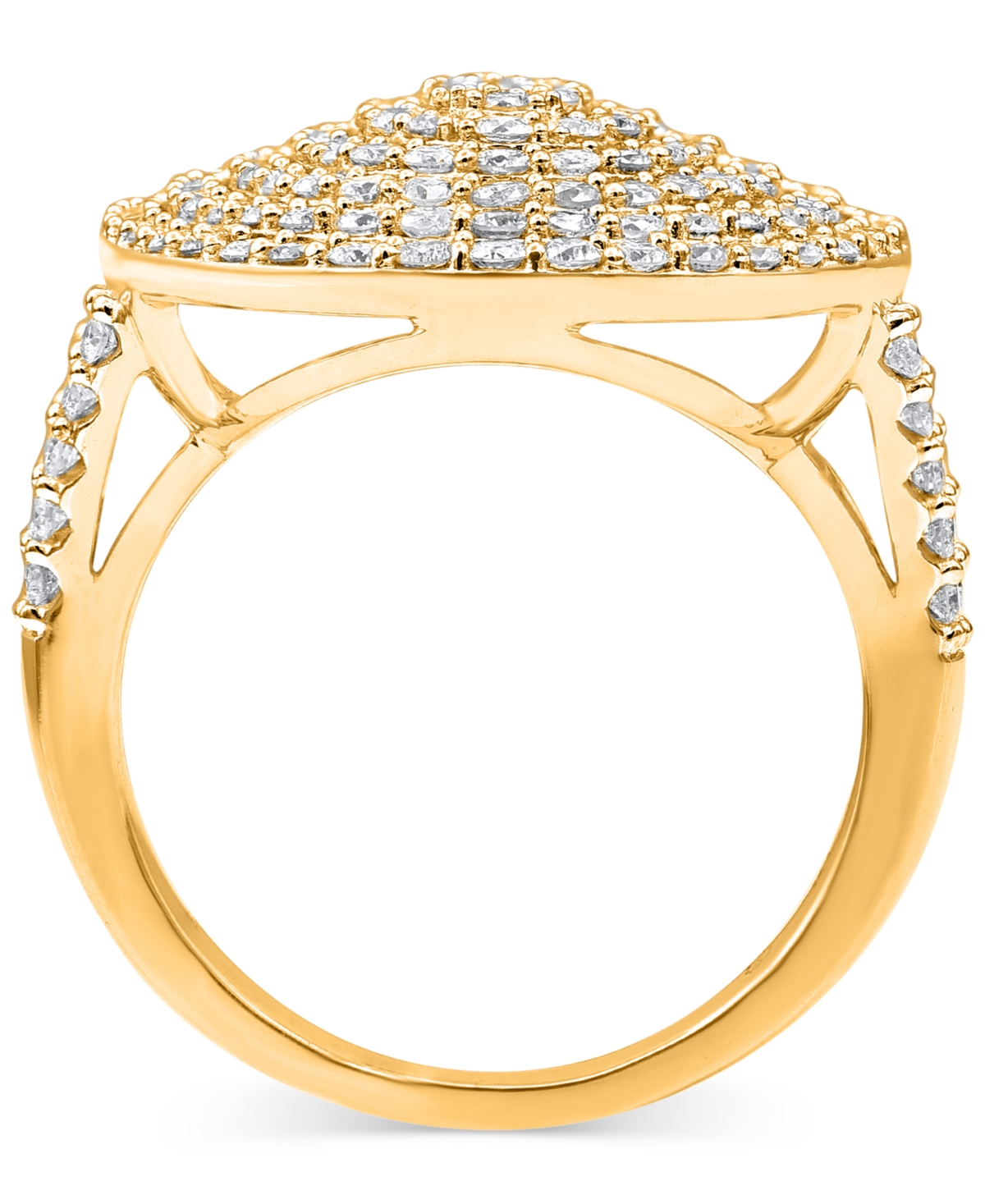 Macy's Diamond Concentric Circle Cluster Statement Ring (1 Ct. T.w.) In 14k Gold In Yellow Gold