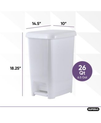 6.5 Gallon Plastic Slim Trash Can with Lid and Foot Pedal
