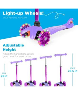 Kids Mini Kick Scooter Toy w/ Light-Up Wheels and Height Adjustable T-Bar