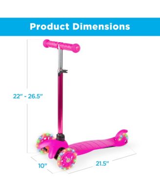 Kids Mini Kick Scooter Toy w/ Light-Up Wheels and Height Adjustable T-Bar