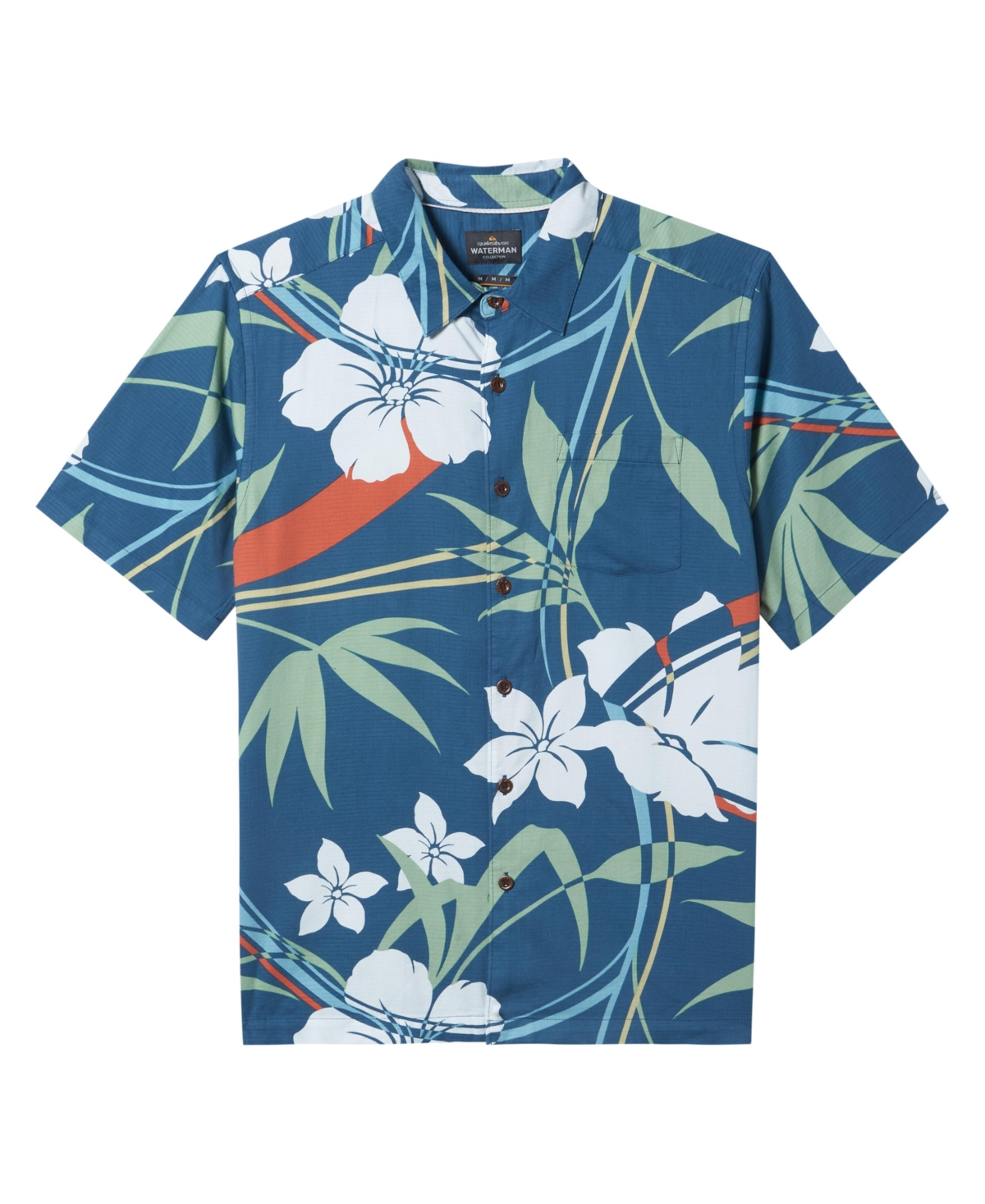 Quiksilver Waterman Men's Split Rock Short Sleeve Shirt - Indian Teal Print 4