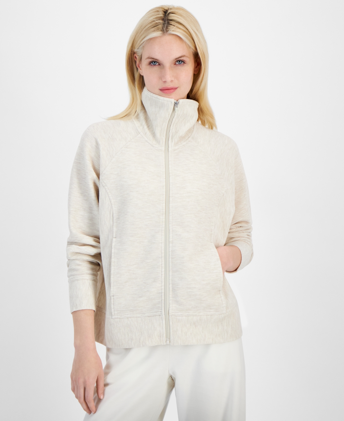 Id Ideology Women's Ottoman Full-Zip Top, Created for Macy's