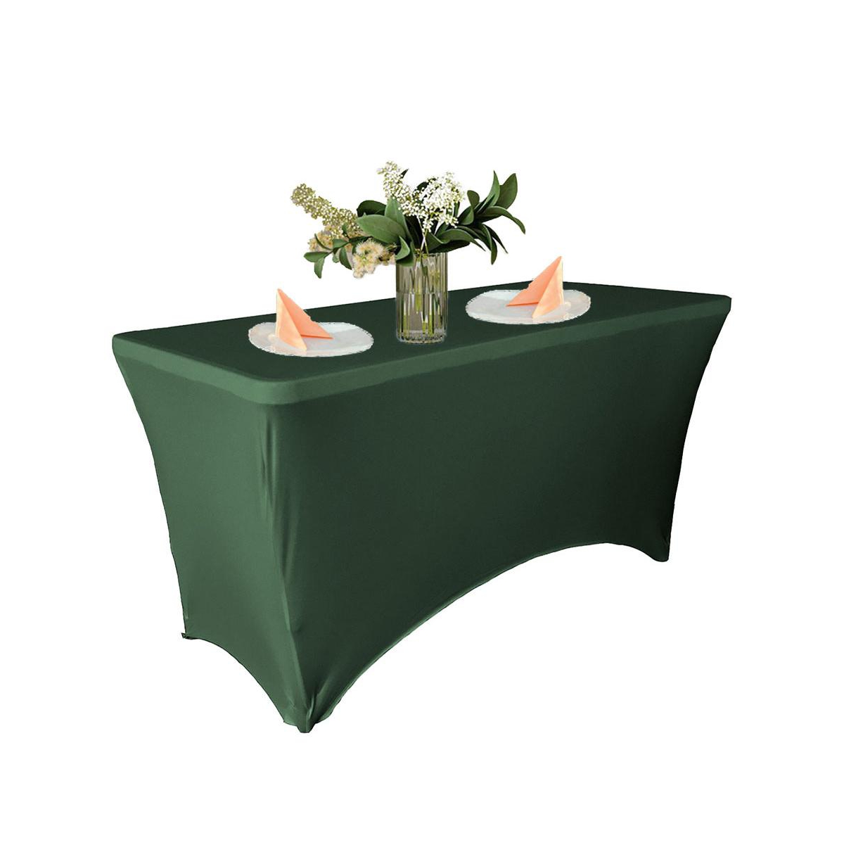 Slickblue 48x30x30-Inch Rectangular Spandex Tablecloth Stretch Fit, Wrinkle-Resistant, Ideal for Event Tables