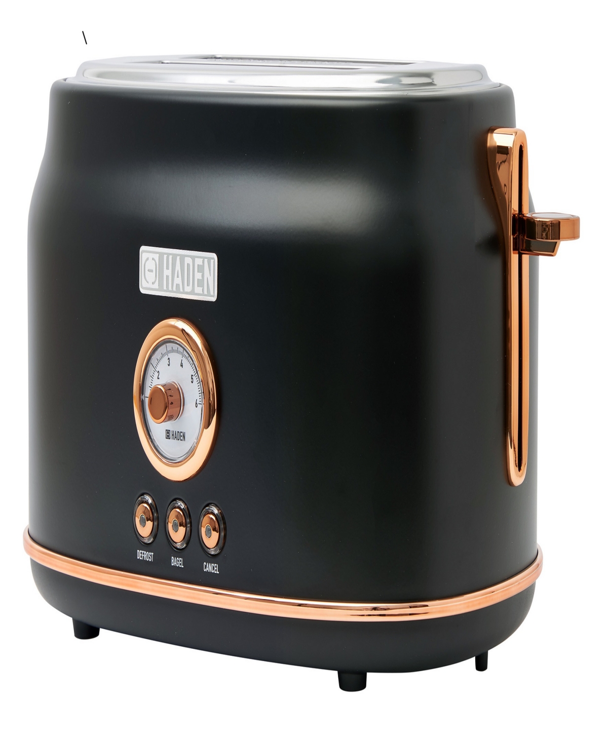 Haden Dorset 2-slice Wide Slot Toaster In Black,copper