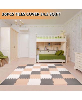 16 Tile Thick Interlocking Puzzle Foam Exercise Play Mat