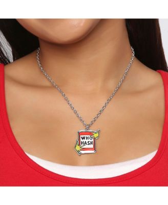 Dr Seuss Grinch WHO HASH Necklace
