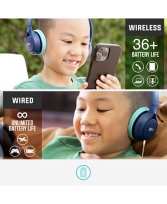 KidJamz KJ45BT Safe Listening Bluetooth Wireless Headphones for Kids