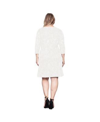 Plus Size Women's Floral Crochet Mini Dress