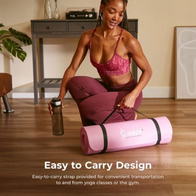 Premium 1/2-Inch Extra Thick Exercise Yoga Mat Non-Slip - Grey - 74 x 24 Inches