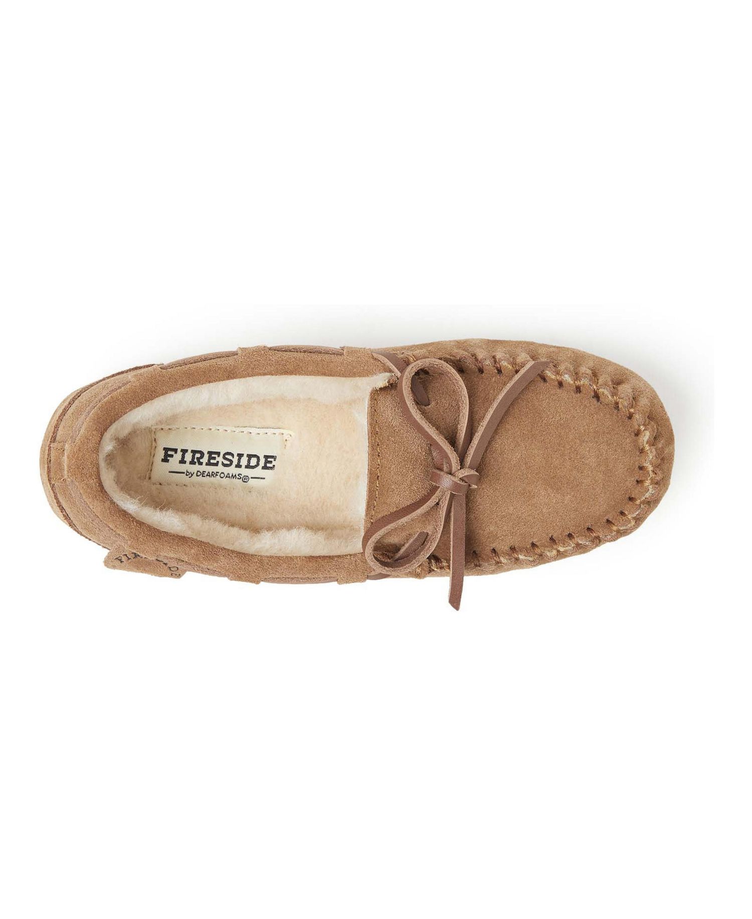 Dearfoams Fireside By Kid's Parke Genuine Shearling Moccasin Slipper