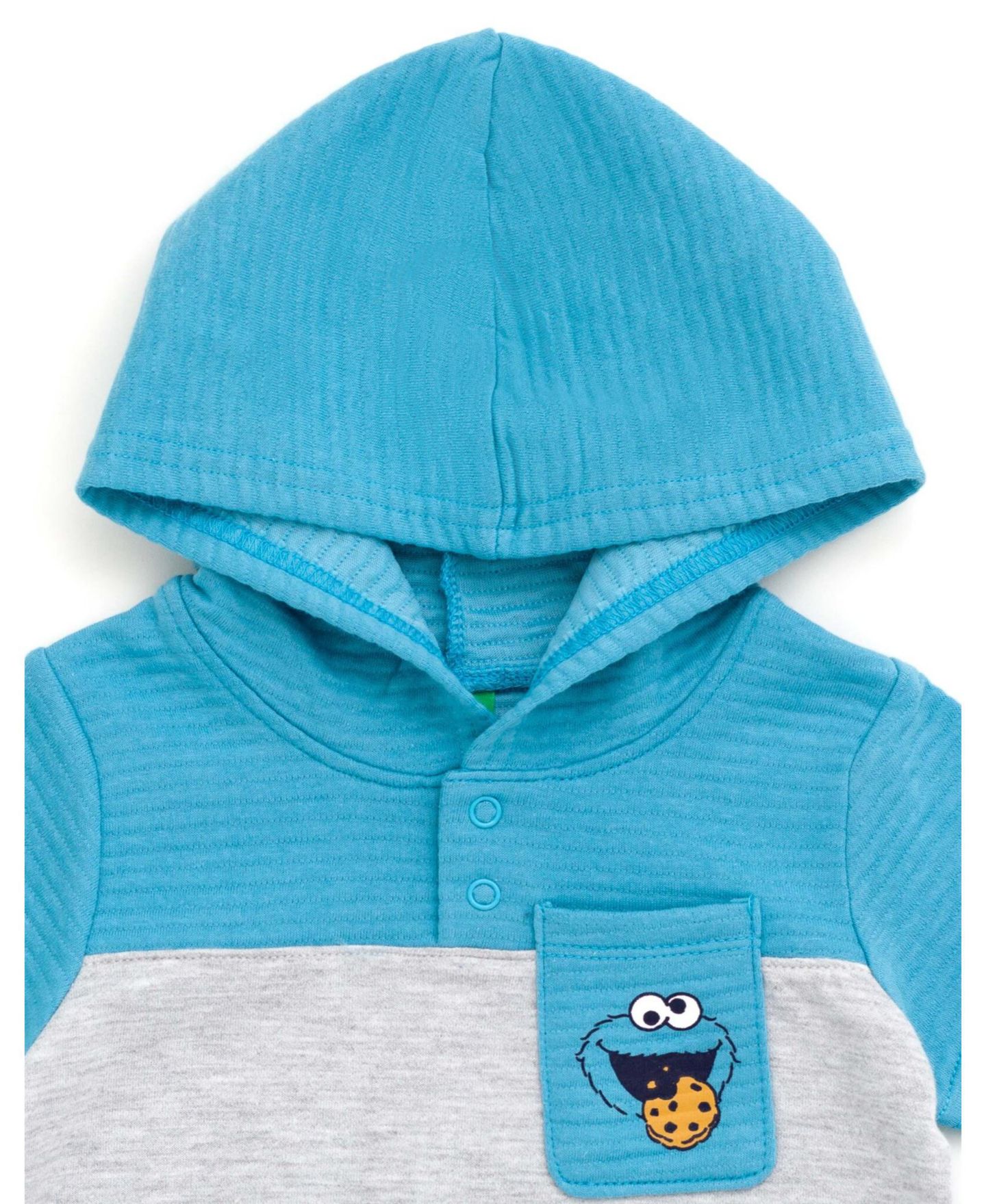 Комплекты Sesame Street Cookie Monster Pullover Hoodie and French Terry Shorts для мальчиков-малышей, цвет: Синий — фото 4
