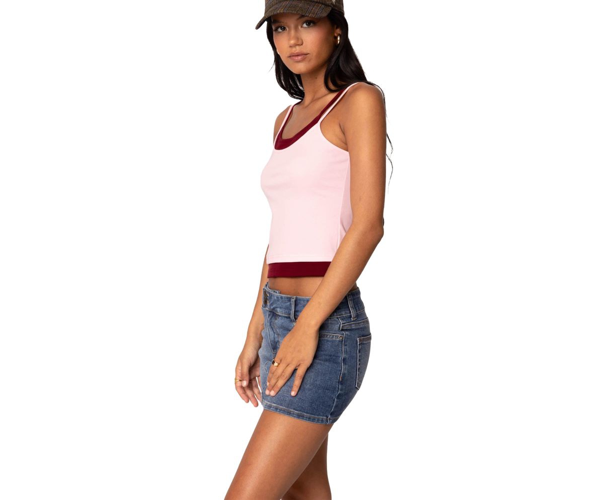 Edikted Women's Element Layered Tank Top - Light-pink