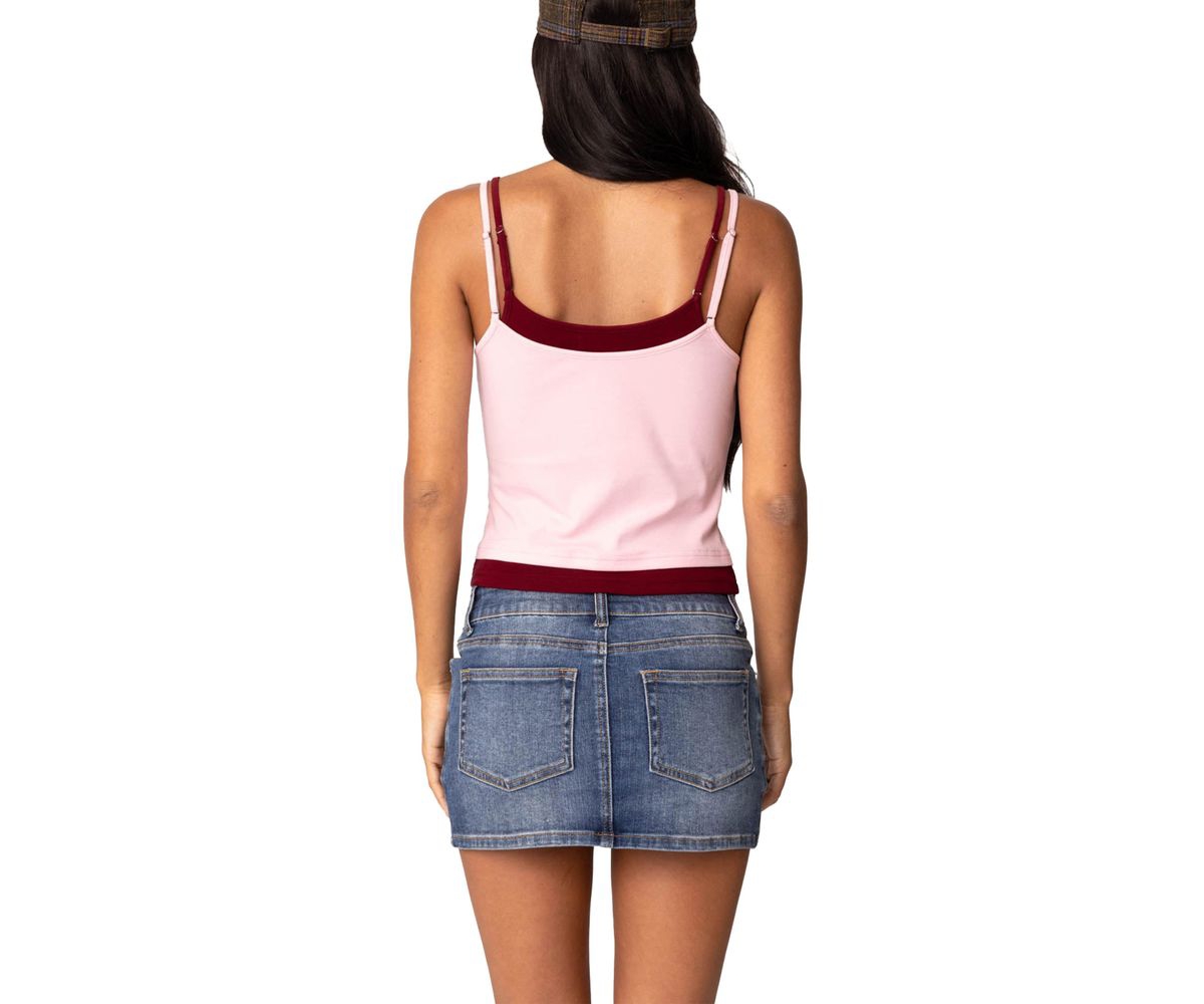 Edikted Women's Element Layered Tank Top - Light-pink