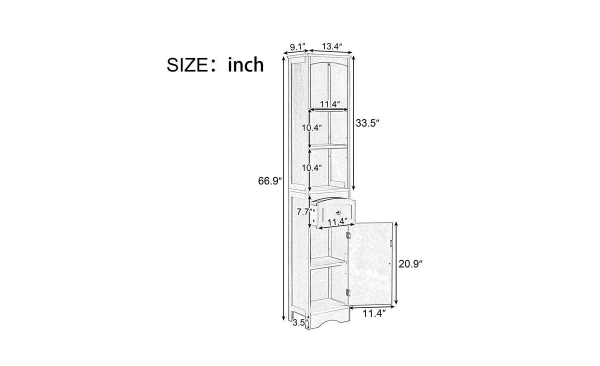 Slickblue Versatile Bathroom Cabinet with Shelves and Doors for Efficient Storage and Organization