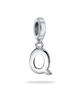 Bling Jewelry Dangle Block Letter A-z Alphabet Initial Charm Bead Solid 925 Sterling Silver Fits European Bracelet - Silver q 22$