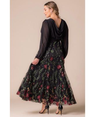 Plus Size Isabella Embroidered Mesh Formal Gown