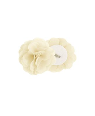 Rosette Floral Embellished Cuff Tab Top Solid Curtain Panel, 50"W x 95"L