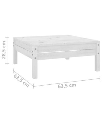 4 Piece Patio Lounge Set White Solid Wood Pine
