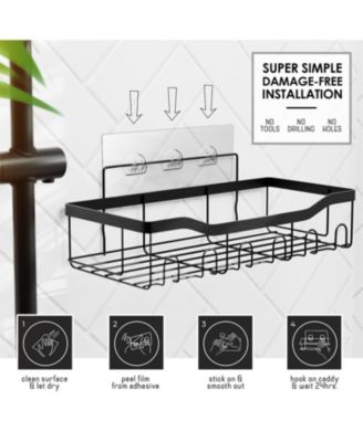 Premium Adhesive Shower Caddy & Bathroom Organizer - Grey