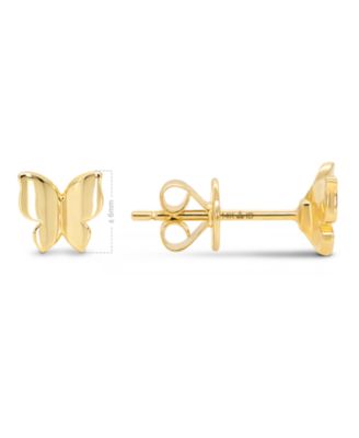 Butterfly 6x6mm Stud Earrings in 14K Gold, approx. 1.7 grams