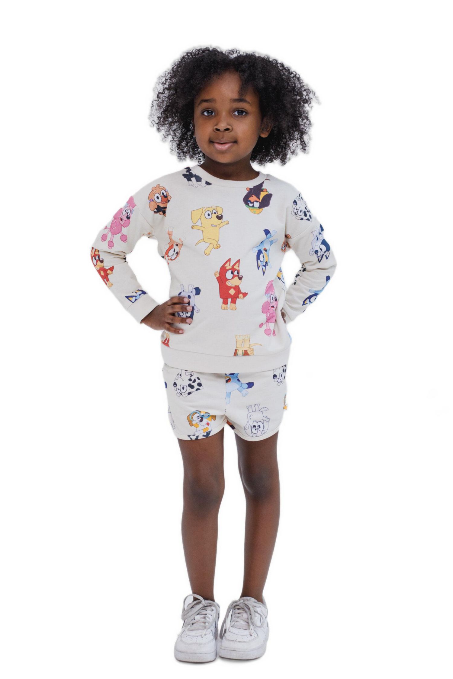Big Girl's French Terry Sweatshirt and Shorts