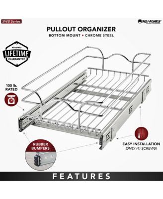 Kitchen Cabinet Pullout Shelf Organizer, 12 x 22 In, 5WB1-1222CR-1