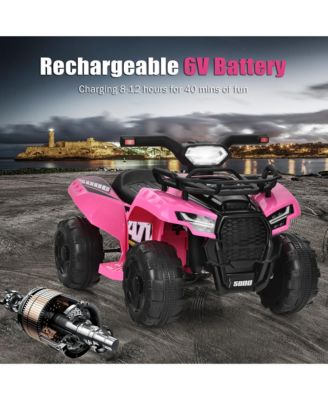 6V Kids ATV Quad Electric Ride On Car Toy Toddler with LED Light MP3