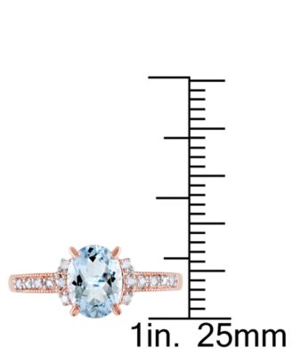 Morganite (1-1/7 ct. t.w.) and Diamond (1/20 ct. t.w.) Ring in 18k Rose Gold Over Sterling Silver (Also available in Aquamarine)